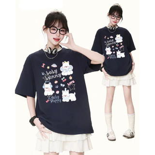 HIIXIIVI Mới Phong Cách Hàn Quốc Unisex Tee Thời Trang Hàng Sẵn Có Nữ / Nam Mùa Hè Áo Thun Tay Ngắn Quần Áo Ootd Cổ Tròn Top Lives M773
