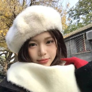 Mũ họa sĩ nghệ thuật bằng lông chồn giả, vintage dày ấm áp cho mùa đông
