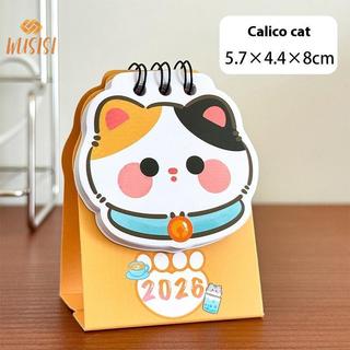 [WUSISI] 2026 Họa Tiết Hoạt Hình Dễ Thương Đơn Giản Để Bàn Nhỏ Lịch Bỏ Túi Lịch Di Động Kế Hoạch Bấm Máy Tính Để Bàn Trang Trí MỚI