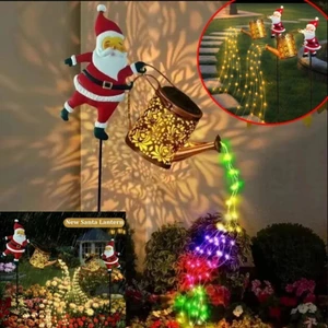 Giáng Sinh Năng Lượng Mặt Trời Ông Già Noel Tưới Cây Có Thể Đèn Nhiều Màu / Trắng Ấm Kim Loại Vintage Trang Trí Sân Vườn Ngoài Trời Đèn Ấm Siêu Tốc Năng Lượng Mặt Trời Cho Đường Sân Quà Tặng Giáng Sinh (RGB)
