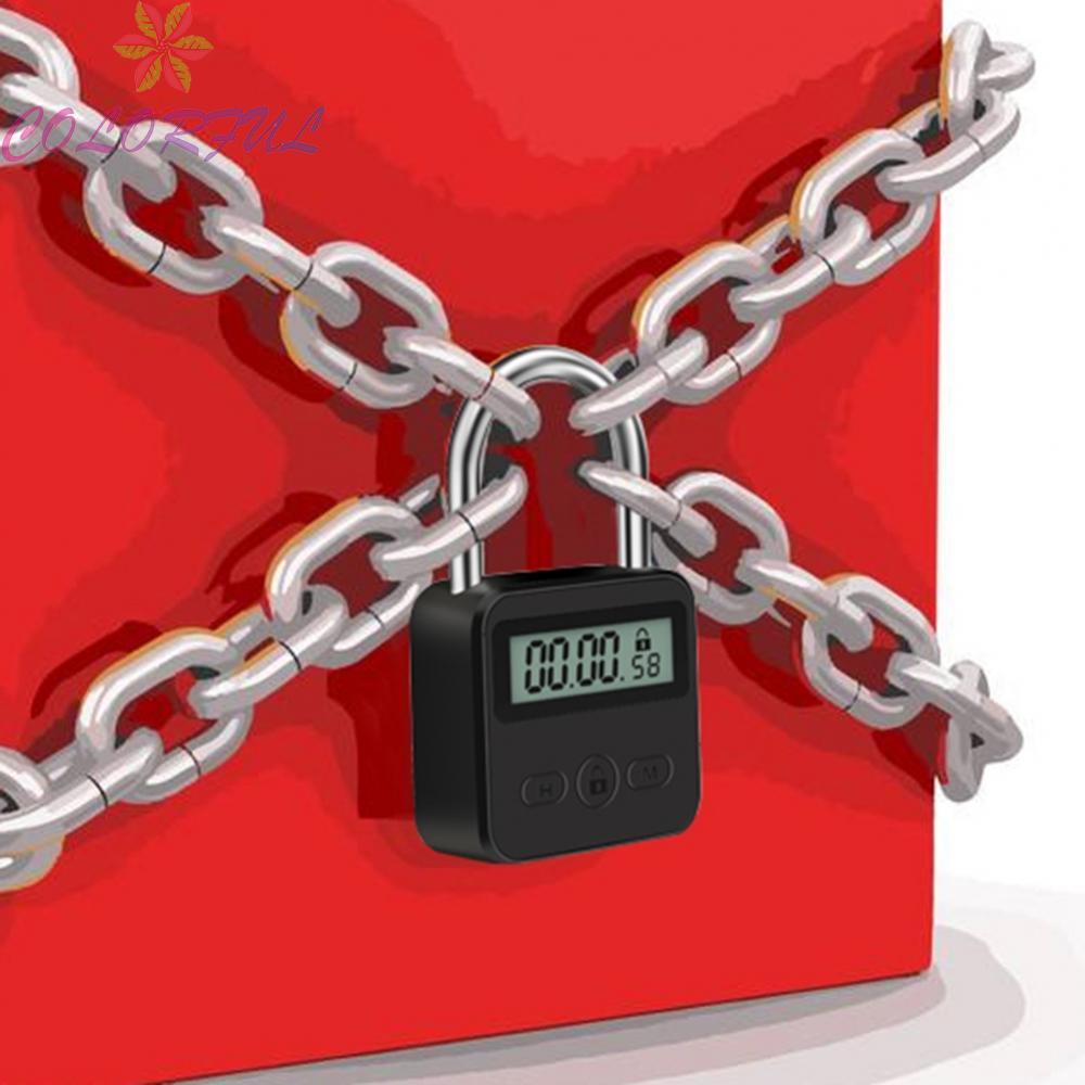 【COLORFUL】Smart Timer Padlock Electronic Lock with LCD Display for 99 Hour Timing Function