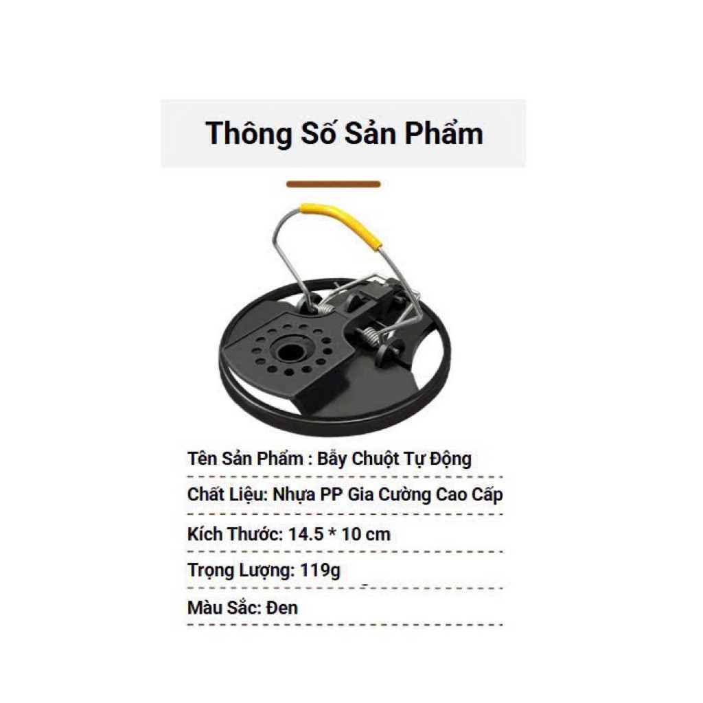 Bẫy Chuột Kẹp, Bẫy Chuột Kẹp Thông Minh Dùng Bắt Chuột Siêu Nhạy, Dễ Dùng, Tái Sử Dụng Nhiều Lần