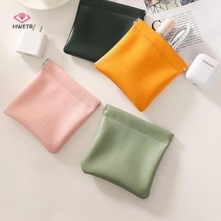 HWETR Son Môi Túi Da Cáp Tổ Chức Túi Niêm Phong Tiền Xu Chìa Khóa Túi Đựng Trang Sức Tai Nghe Túi Bảo Quản Túi Đựng Mỹ Phẩm Túi Mới