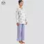 Bộ Đồ Ngủ Cotton Vải Lá Tre Họa Tiết Hoa - Áo hoodie và quần dài tiện lợi cho loungewear
