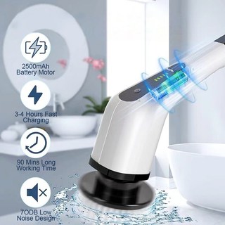 Bàn chải làm sạch điện 9 trong 1 hoàn toàn mới, máy làm sạch quay, máy chà sàn USB, dụng cụ làm sạch có thể điều chỉnh