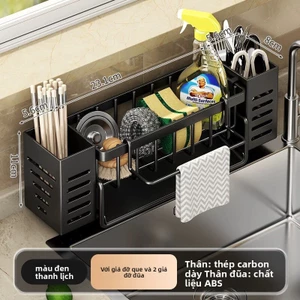 Kệ Bếp Bồn Rửa Rag Thoát Nước Bồn Rửa Bát Xốp Dây Thép Lưu Trữ Dụng Cụ Tiện Dụng 2025 Phong Cách Mới Đũa Giá Đỡ