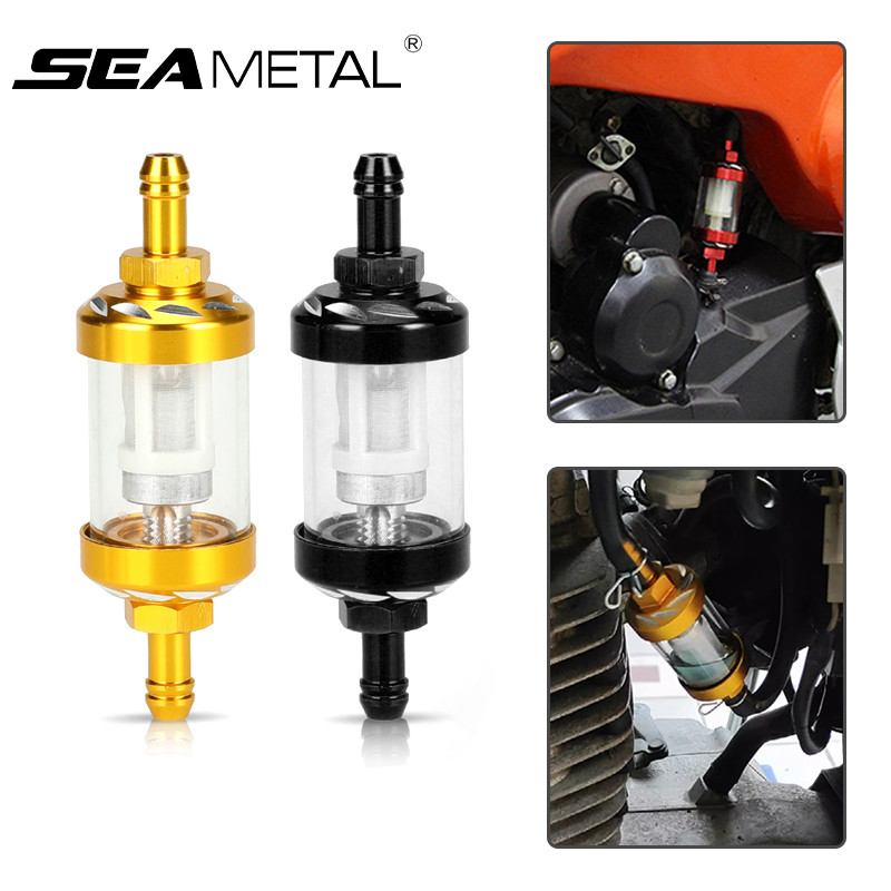SEAMETAL Hợp Kim Nhôm Xe Máy Nhiên Liệu Xăng Lọc Dầu Cho Moto Cho ATV Xe Máy Bụi Bẩn Lọc Nhiên Liệu Phụ Kiện