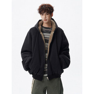 Áo khoác phong cách Harajuku Nhật Bản, độn cotton và lót lông cừu cho mùa lạnh