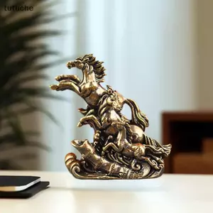 Tutu Vintage Đồng Thau Cổ Điển Galloping Ngựa Tượng - Phong Thủy Trung Quốc, Retro Để Bàn Trang Trí Văn Phòng & Sưu Tập Nghệ Thuật Trang Trí VN