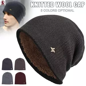 Mũ beanie dệt kim có dây mùa đông Mũ beanie thoải mái có màu trơn cho thời tiết lạnh Mũ ấm đầu