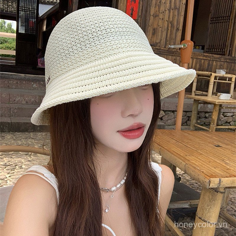 Mũ Ngư Dân Dệt Tay Cho Nữ Phong Cách Hàn Quốc  Thoáng Khí và Che Nắng Hiệu Quả