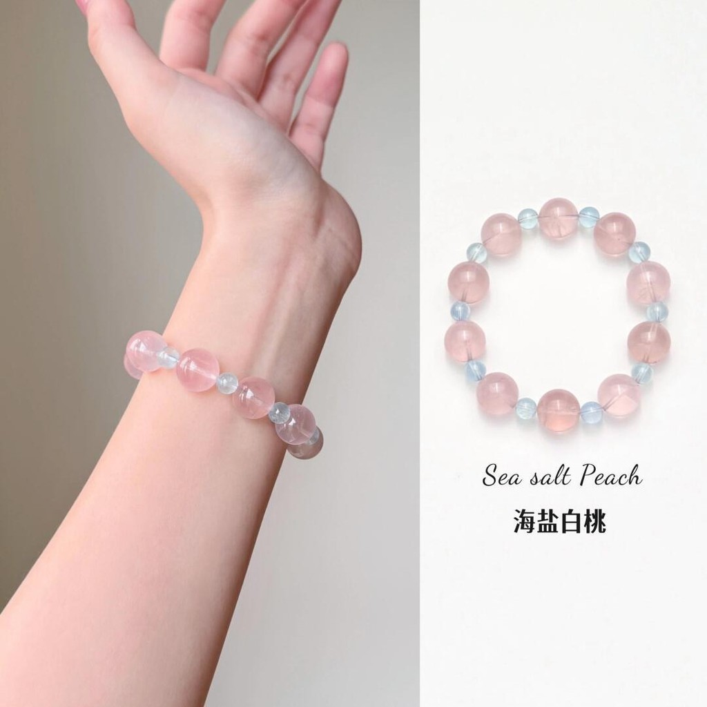 Vòng tay pha lê màu hồng mờ Starlight mới