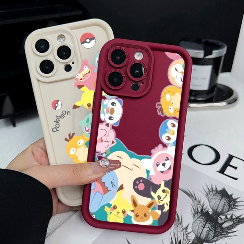 Tương thích cho Redmi Note 14S 14 Pro + Redmi K70 K60 K50 K40 K70E K40S Pokemons Snorlax Pikachu Silicone Soft Cover