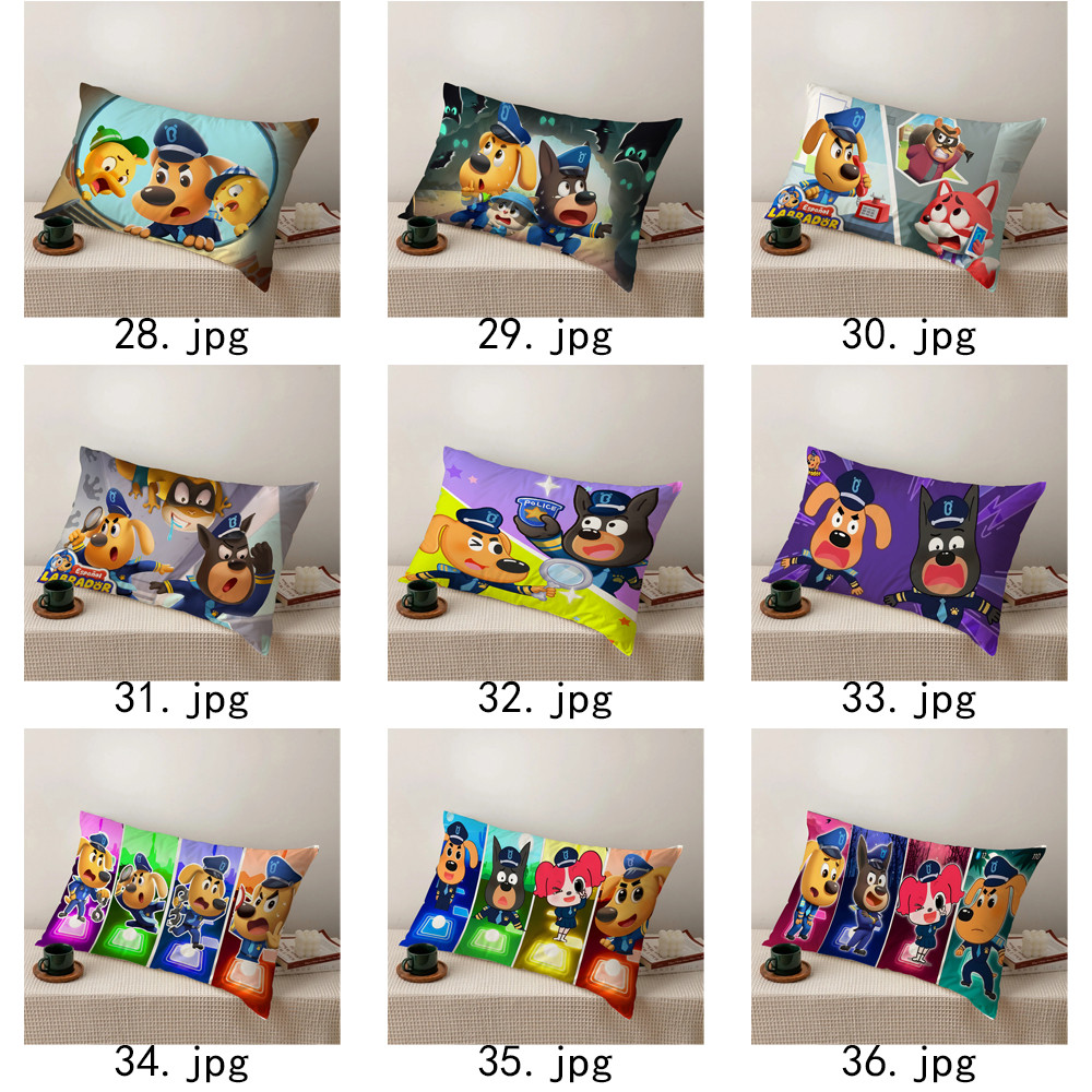 Vỏ gối Polyester hình chữ nhật một mặt Sheriff Labrador, máy có thể giặt được, thích hợp để trang trí phòng khách giường Sofa (không bao gồm lõi)
