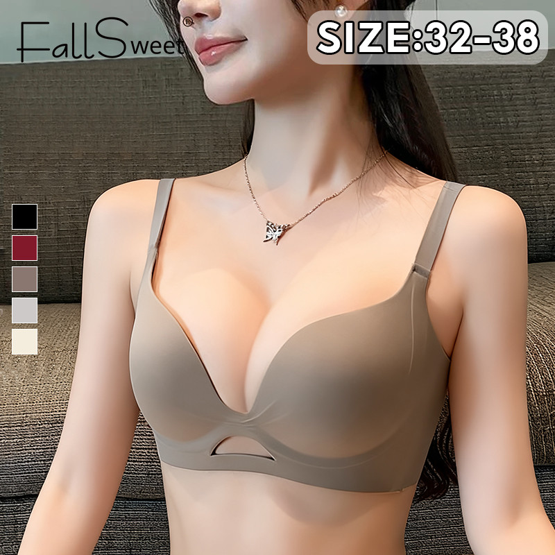 FallSweet 1/3 Cái Ngực Nhỏ Liền Mạch Push Up Bras Dây Miễn Phí Hỗ Trợ Mềm Mại Đồ Lót Chống Chảy xệ