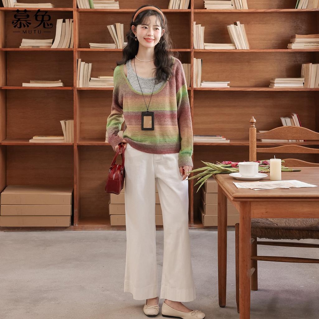 Mutu Trắng Cao Cấp Ôm Hơn Nhìn Quần Jean Nữ Mùa Xuân Phong Cách Mới Nhỏ Ống Rộng Rời Thường Ngày Quần Dài