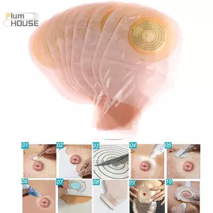 PlumHOUSE 10X Hệ Thống Một Mảnh Túi Colostomy Dùng Một Lần Ostomy Thoát Nước Bộ Túi Đơn VN