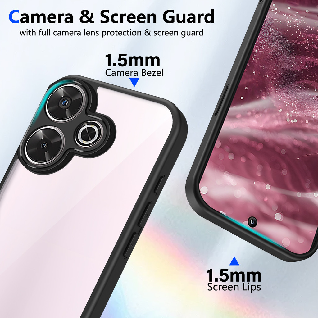 Ốp lưng Redmi 13 Vỏ trong suốt mờ thời trang cho Redmi 13 Vỏ điện thoại