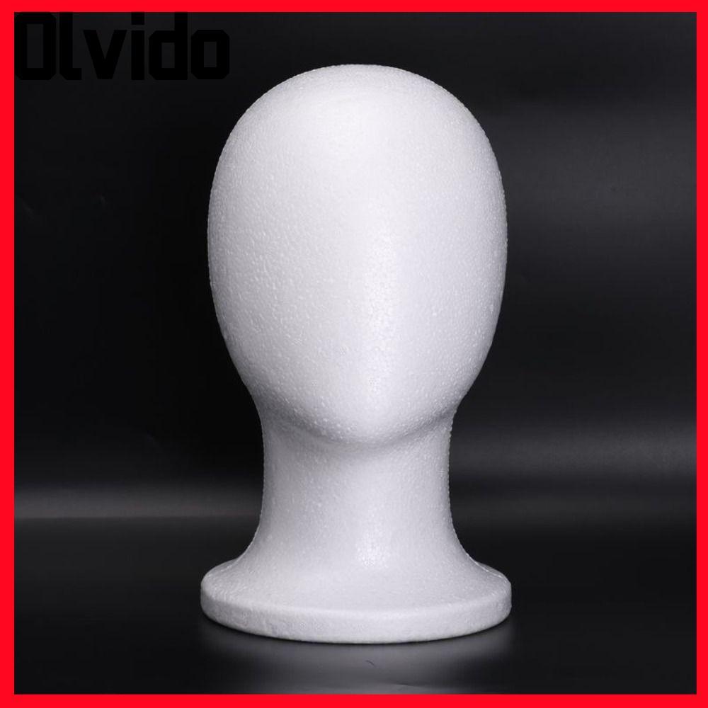 Giá đỡ màn hình tóc giả OLVIDO, Đầu nơ-canh xốp ổn định màu trắng, Đầu Manikin nhẹ