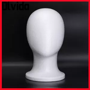Giá đỡ màn hình tóc giả OLVIDO, Đầu nơ-canh xốp ổn định màu trắng, Đầu Manikin nhẹ