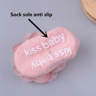 Bộ tất băng đô cho bé JKDESIGN, tất Cotton + ren Dây buộc tóc sơ sinh chống trượt, nơ Kawaii thoải mái cho bé Turban