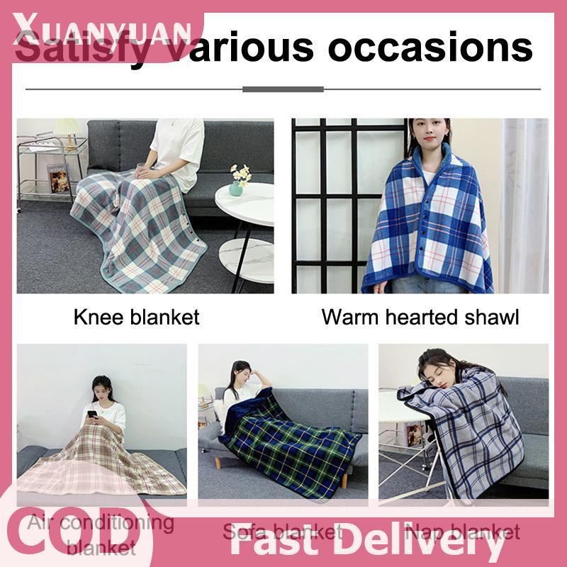XUAN Chăn Lông Cừu Kẻ Sọc Đeo Có Nút Winte Ấm Ném Trên Sofa Giường Du Lịch Làm Dày Phòng Ngủ Văn Phòng Điều Hòa Chăn VN