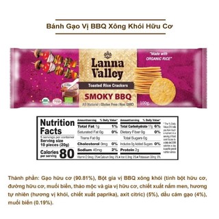 Bánh Gạo Hữu Cơ Lanna Valley 100g Đủ Vị Rice Cracker