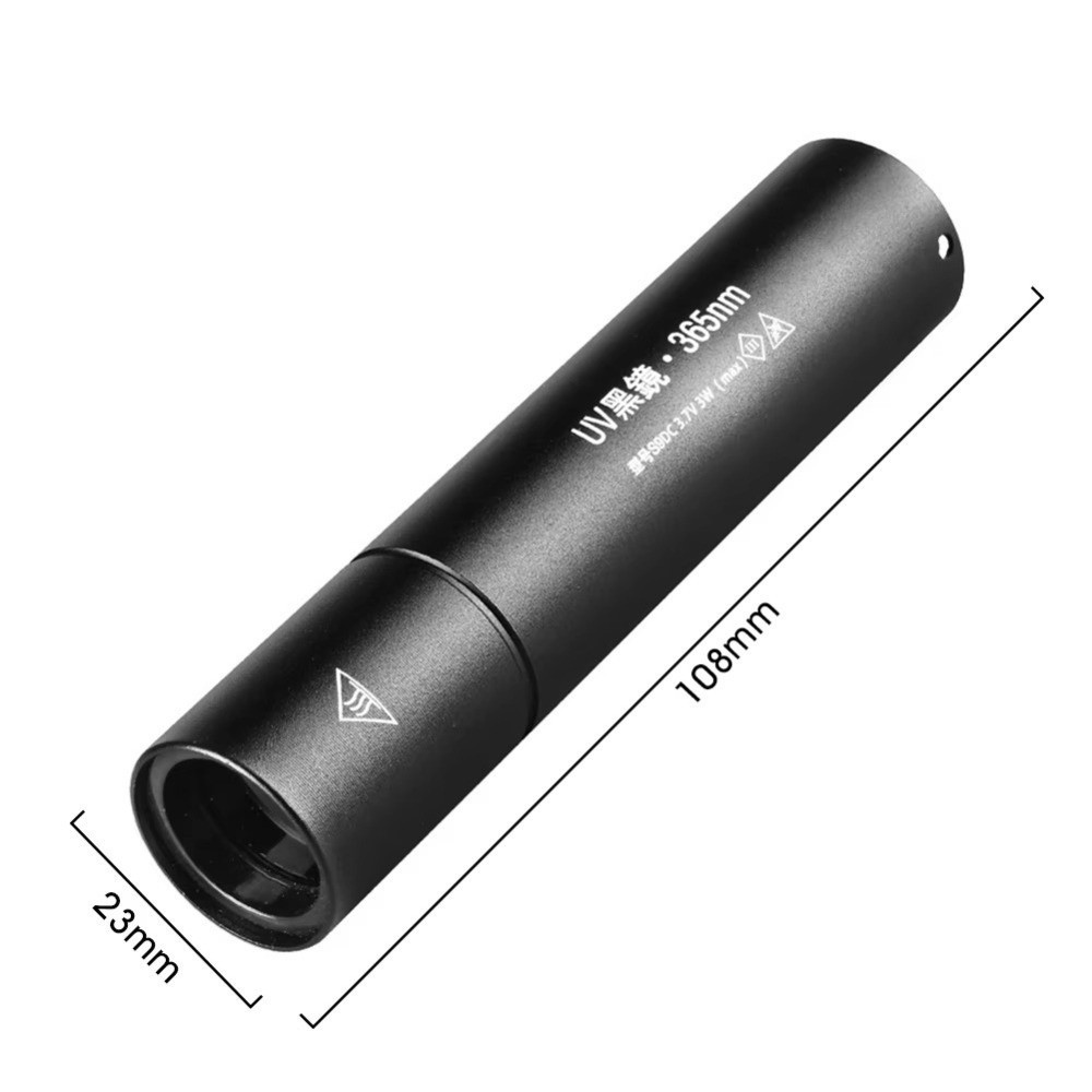 Đèn pin cực tím JKDESIGN, phát hiện ánh sáng đen, có khả năng phóng đại và sạc lại được 365nm