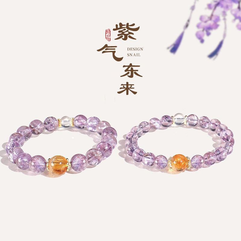 Vòng tay thạch anh tím Lulutong để làm giàu và may mắn Vòng tay thạch anh tím