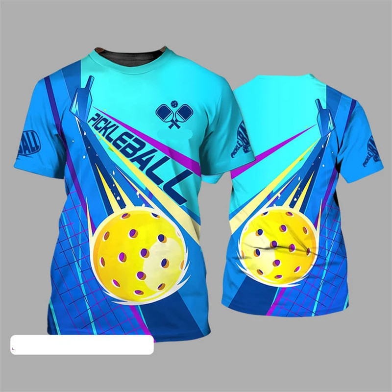 Áo thun thể thao Pickleball nam - Dành cho hoạt động ngoài trời, cổ tròn ngắn tay, họa tiết thời trang