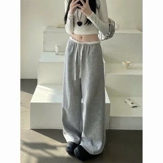 Quần dài nữ dáng suông vải thun co giãn cạp trắng mới