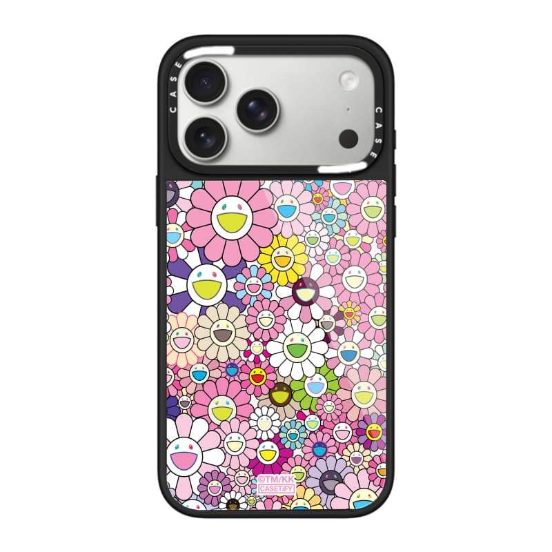 Ốp lưng CASECASE X FLOWERS (HỒNG) Vỏ kính hút từ tính chống trầy xước cho IPhone 17 Air 16 15 14 Pro Max Plus Ốp lưng cứng có hộp khắc logo