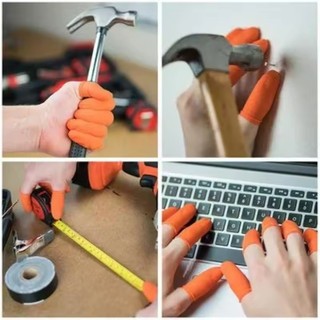 20 / 40 / 60 Chiếc Ngón Tay Cao Su Chống Trơn Trượt Dùng Một Lần - Tay Bảo Vệ Ngón Tay Cái Cao Su Chống Tĩnh Điện Màu Cam