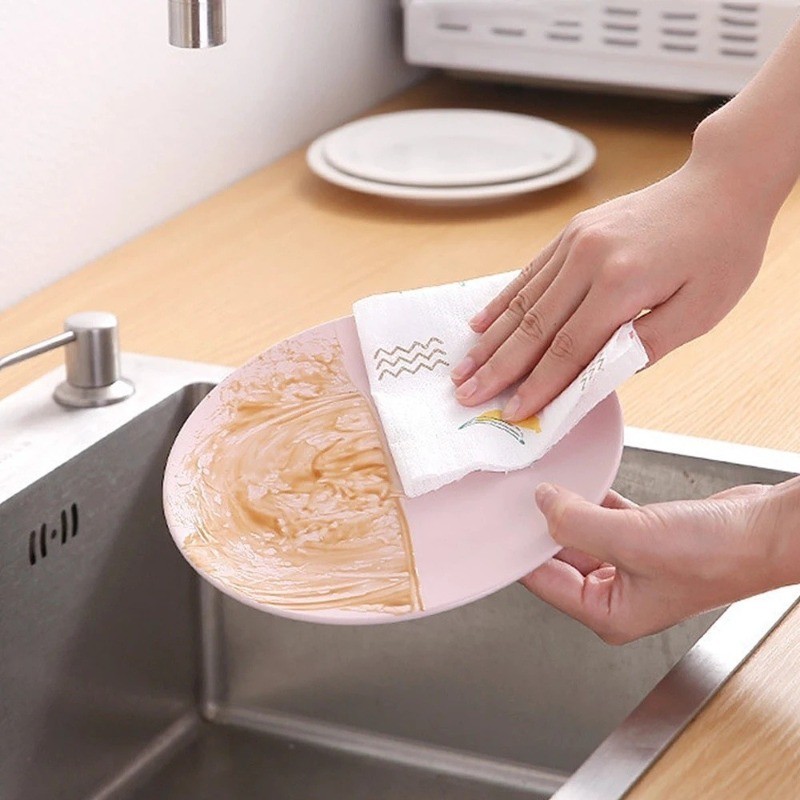 50-800 Tờ Khăn lau bát đĩa nhà bếp Khăn lau / Khăn giấy rửa chén dùng một lần
