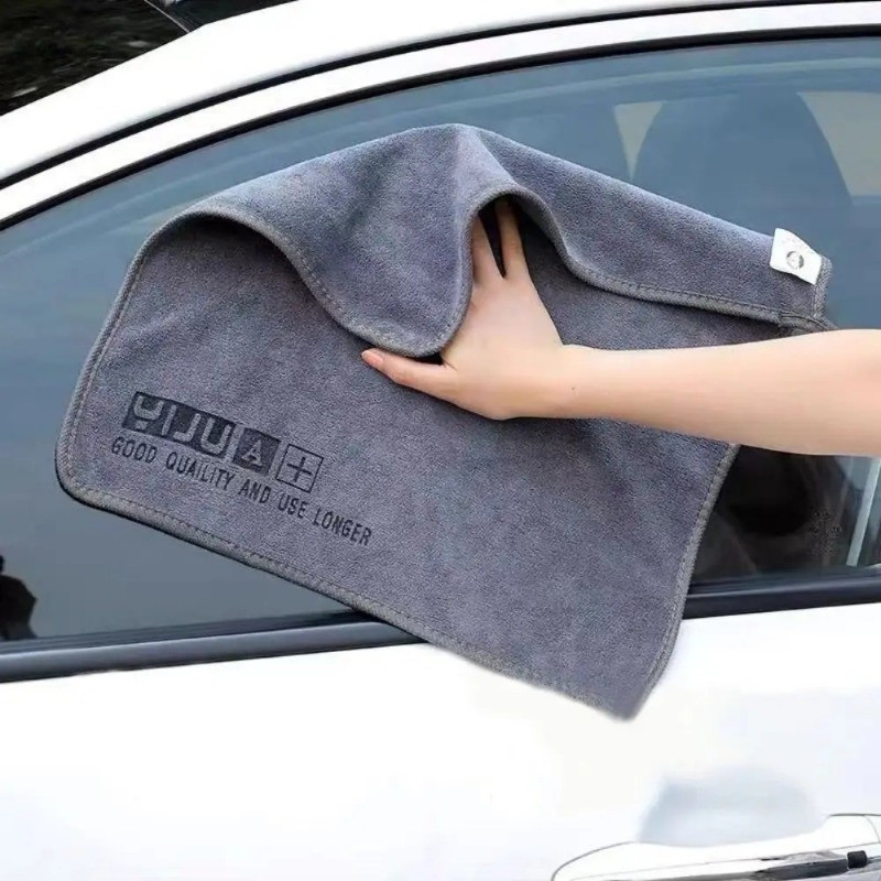 1 / 2 / 3 Khăn Giặt Ô Tô Microfiber Màu Xám / Vải Lau Xe Siêu Thấm Hút