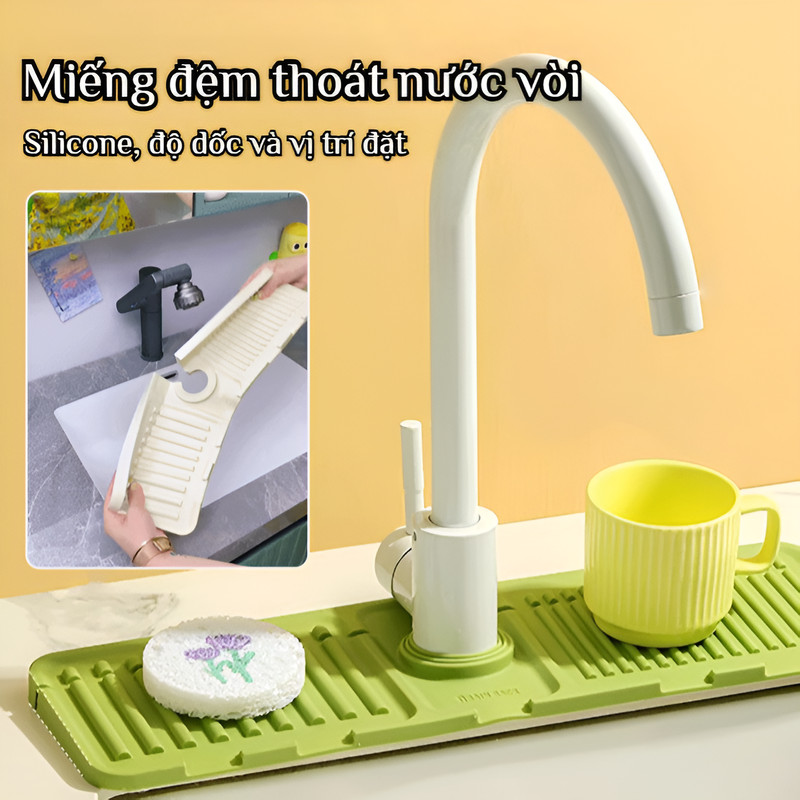 Thảm thoát nước vòi nước bằng silicon/thảm thoát nước chống bắn/thảm lưu trữ bồn rửa/thảm chống trượt nhà bếp