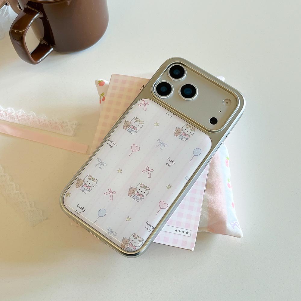Ốp Lưng Cứng Tương Thích Với iPhone 13 14 14Pro 14ProMax 15 15Pro 15ProMax 16 16Pro 16ProMax 17 17Pro 17ProMax Ốp Họa Tiết Gấu Con Mèo Con