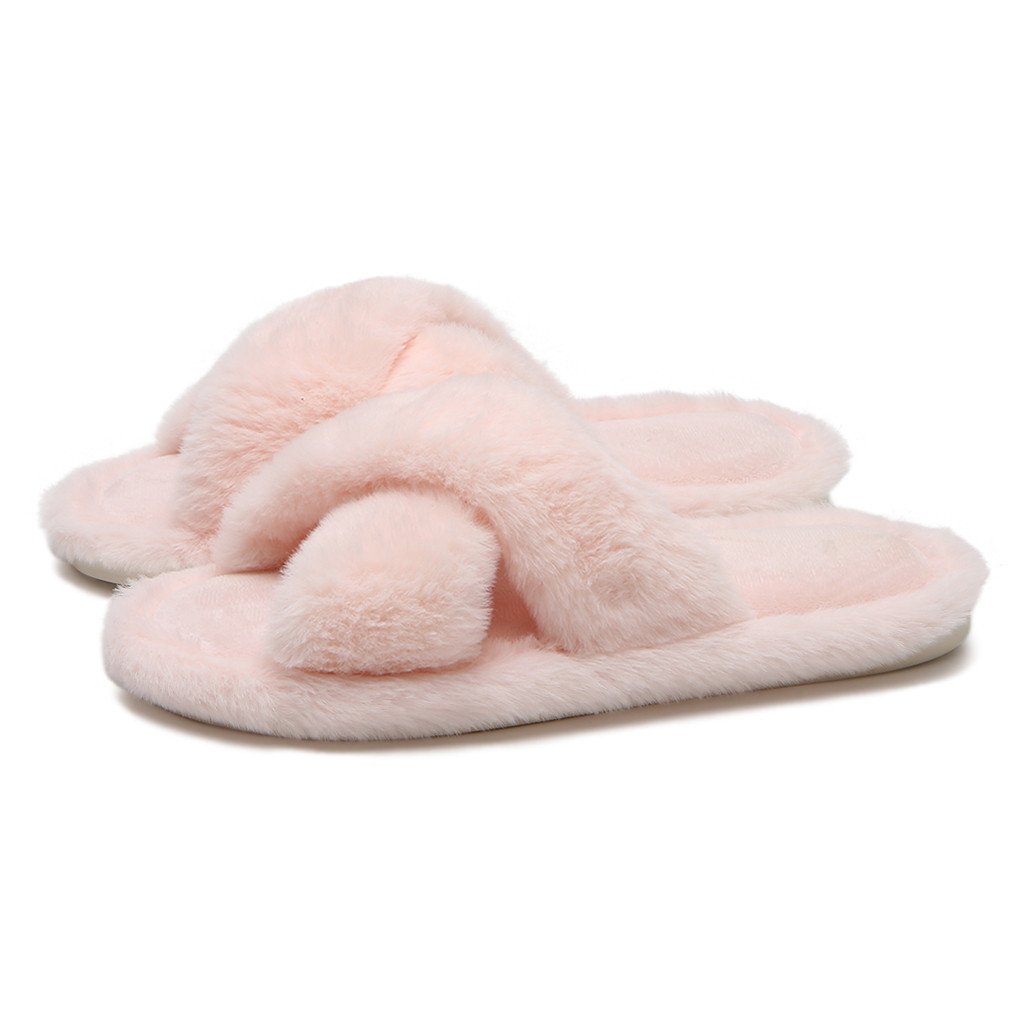XIXITIAO Dép Cotton Lông Nữ Thời Trang Đơn Giản Phong Cách Mới Thu Đông Ấm Áp Thoải Mái