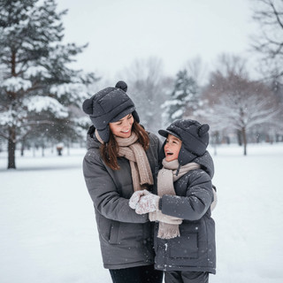 Mũ balaclava cotton bảo vệ tai và mặt, lý tưởng cho mùa thu đông, phù hợp cho cả gia đình