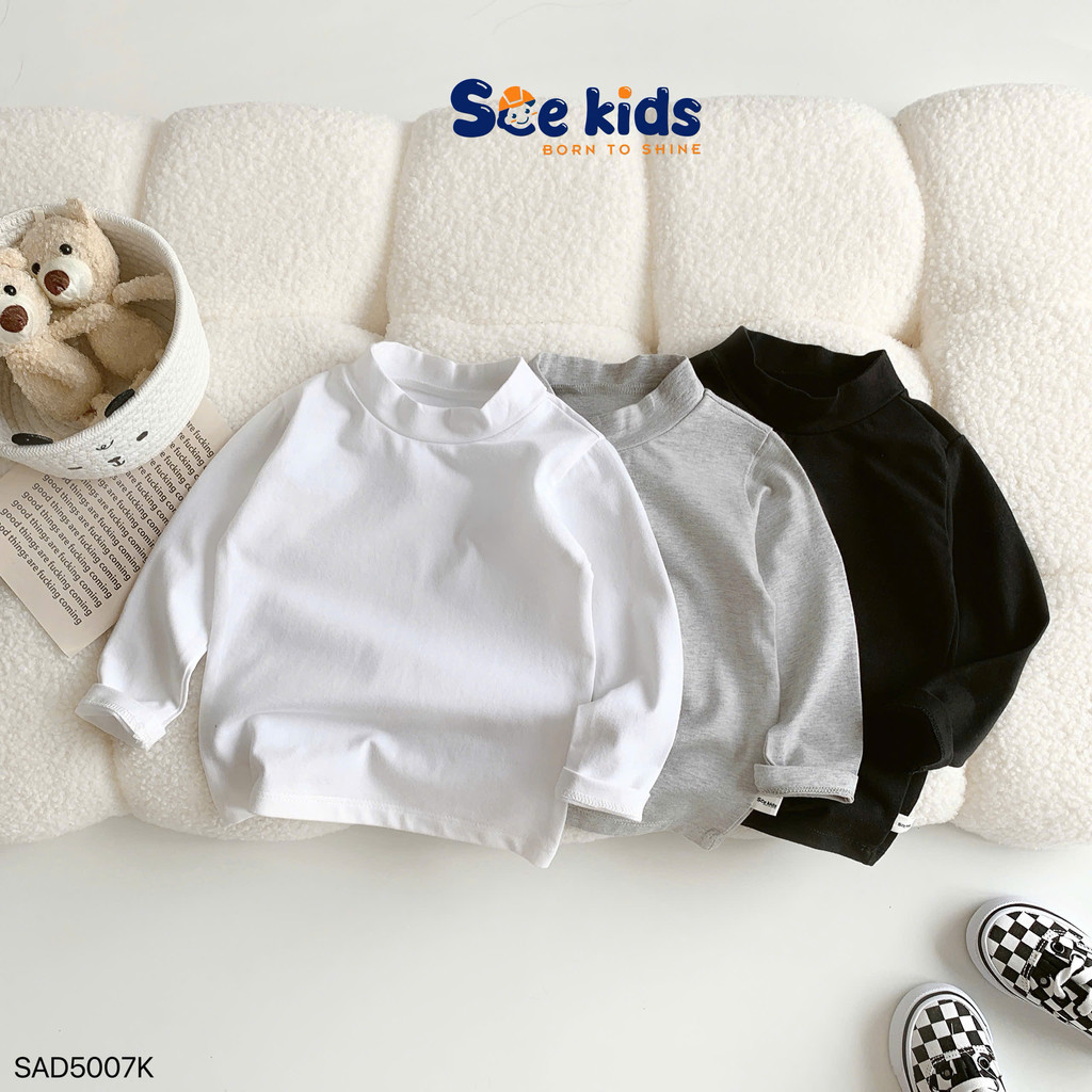 Áo giữ nhiệt SCE KIDS chất liệu cotton mềm mại, thiết kế basic dễ dàng phối đồ cho bé trai bé gái 9-28kg