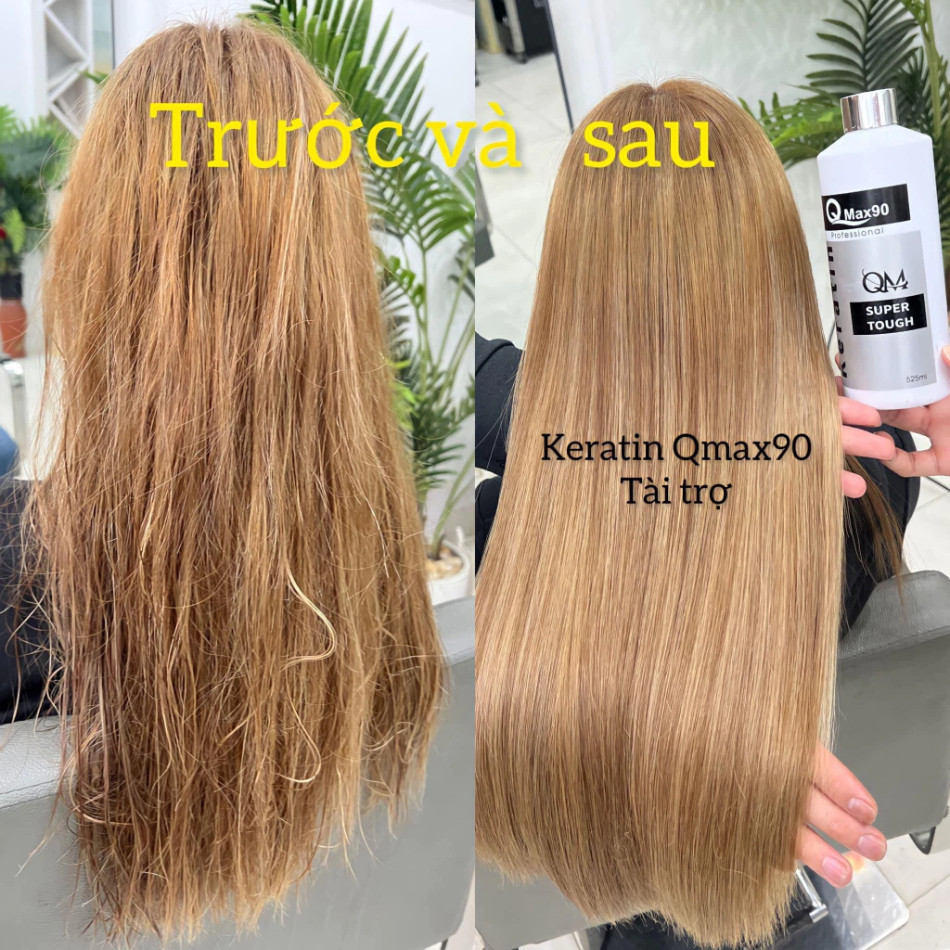 Keratin Qmax90, Keratin phục hồi tóc cháy, tóc nhũn, tóc bông xù, tóc hư tổn nặng chai 525ml | Trunghair
