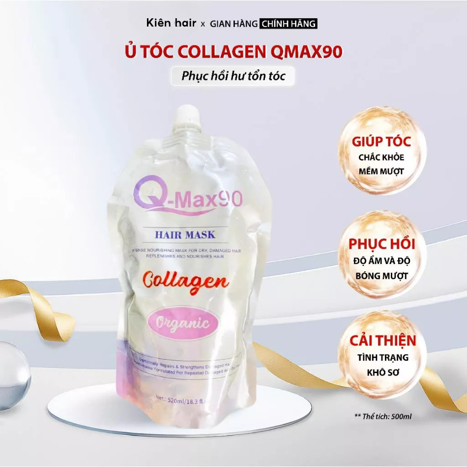 Ủ tóc Collagen Qmax90 phục hồi hư tổn giúp tóc chắc khỏe, mềm mượt ngay lần đầu sử dụng | Trunghair