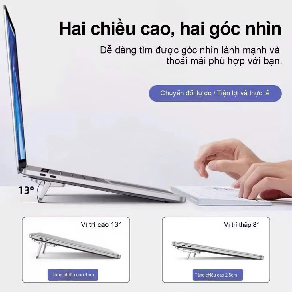 2 Chân Đế Laptop Mini Có Thể Gập Lại, Bàn Phím Máy Tính Điện Thoại Đa Năng Nâng Với 2 Góc Có Thể Điều Chỉnh