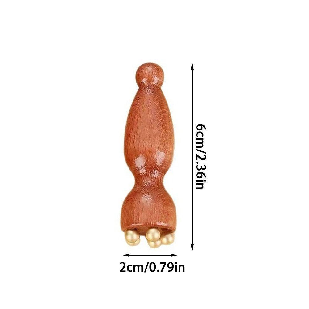 Gậy Massage mặt MARGREDY, Con lăn mát xa mắt bằng gỗ 5 răng, Lotus Pod Mini Eye Scraping Tendon Stick để giảm mệt mỏi cho mặt