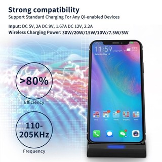 Đế nhanh không dây 30W Trendy New cho iPhone Samsung Xiaomi Thuận lợi sạc đứng thời trang
