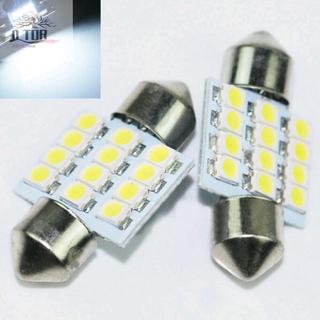 Biển Số Đèn LED Xenon Trắng 12-SMD Bóng Đèn Mái Vòm Xe Festoon 2 Chiếc