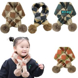 WOAY Giữ Nhiệt Cổ Ấm, Chống Gió Snap Fastener Bé Trai Bé Gái Đan Khăn, Ấm Cổ Hoạt Hình Yếm Dày Trượt Tuyết Xe Máy Khăn Mùa Thu Đông