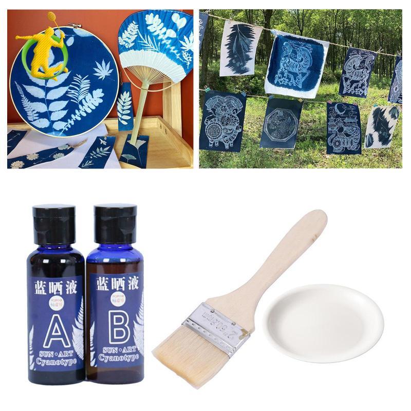 Jacquard Cyanotype Sensitive Set Blueprint Printing DIY Kit Picture Craft