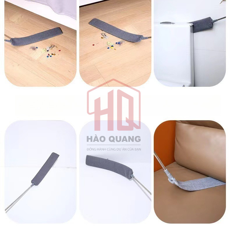 Cây Lau Khe Hẹp Kéo Dài – Chổi Lau Bụi Khe Ghế, Khe Giường, Gầm Tủ – Đầu Lau Dài 43cm Siêu Mỏng