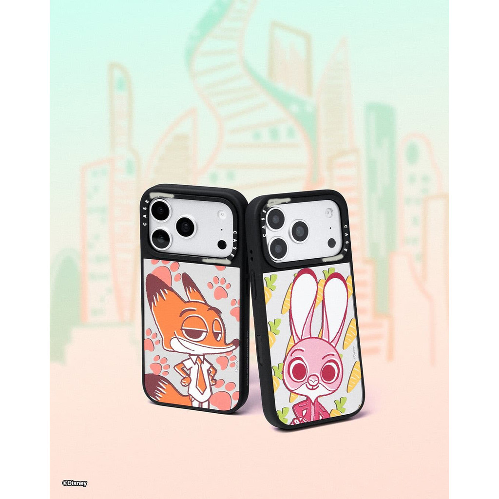 CASECASE X Zootopia 2 Nick Ốp Lưng Đen & Bạc Gương Hút Từ Tính iPhone Dành Cho IPhone 17 Air 16 15 14 13 12 Pro Max Plus Ốp Lưng Cứng Có Hộp Khắc logo